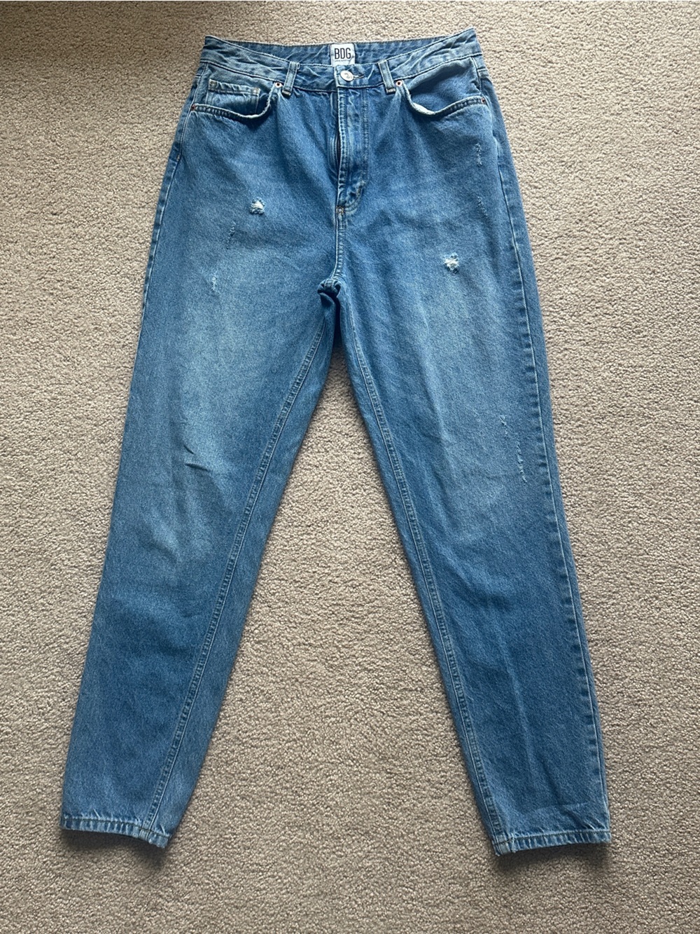 BDG Women's Mom Jeans in Classic Blue Denim